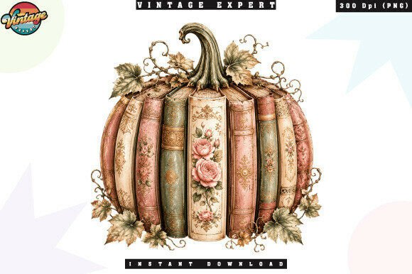Download Book Pumpkin Vintage Autumn PNG - Pumpkin Collection