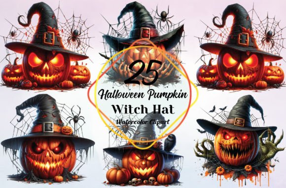 Download Halloween Pumpkin Witch Hat Clipart - Pumpkin Collection