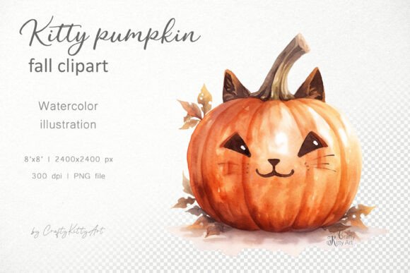 Download Cute Cat Halloween Pumpkin PNG Clipart - Pumpkin Collection