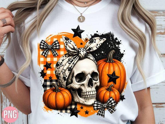 Download Gothic Skull Pumpkin Halloween Shirt PNG - Pumpkin Collection