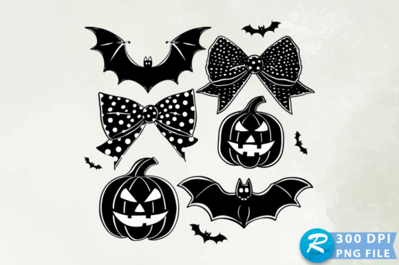 Download Bows Pumpkins and Bats Clipart PNG - Pumpkin Collection